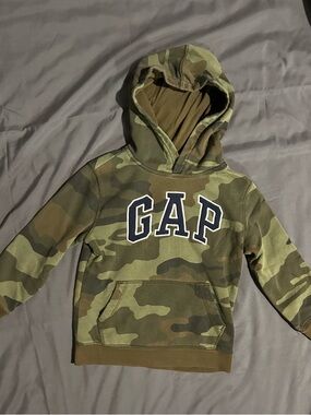 GAP Olive Green Camo Hooded Sweatshirt